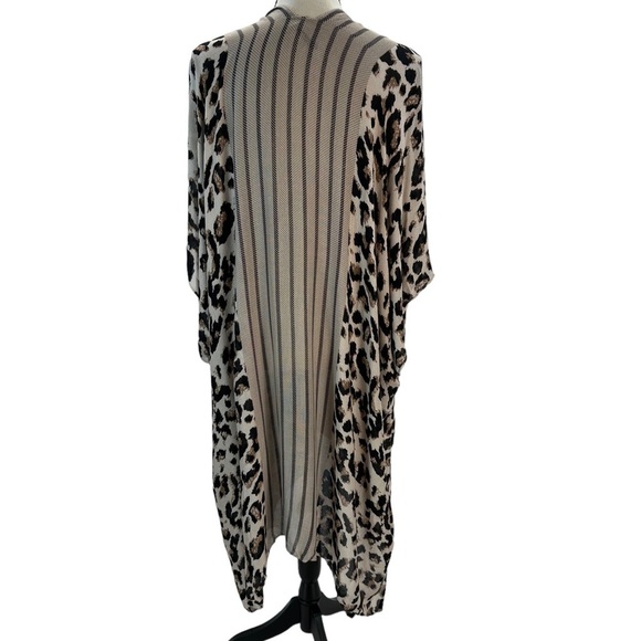 Modena Leopard Print Pool Beach Swim Coverup - Brown Tan Black - One Size - Picture 3 of 6